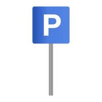 Modern parking sign and pole. Vector. vector