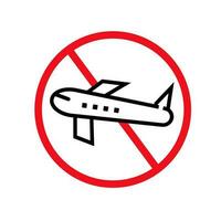 viaje restricción. No avión permitido. vector. vector