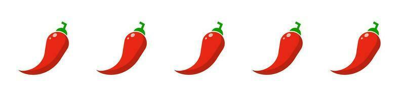 Chili pepper spiciness level icon set. Spicy. Hot. Vector. vector