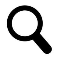 Magnifying glass silhouette icon. Search and survey. Research. Vector. vector