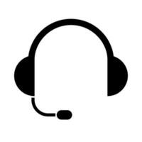 Headphone icon with microphone. Listening and customer support. Vector. vector