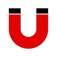 Red U-shaped magnet icon. Vector. vector