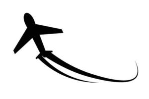 Silhouette icon of an airplane ascending. Vector. vector