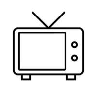 Analog TV with antenna. Vector. vector