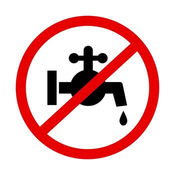 No utilizar de agua grifo. grifo grifo utilizar prohibido. hacer no poner fuera agua. vector. vector