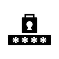 Padlock and password silhouette icon. Vector. vector
