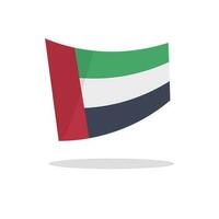 United Arab Emirates flag and shadow. Vector. vector