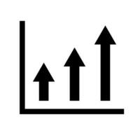 Bar graph icon in the shape of an ascending arrow. Vector. vector