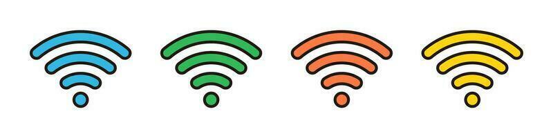 Wi-Fi icon set. Radio wave icons. Wireless communication. Vector. vector