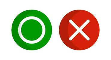 Correct and incorrect circle and cross icon set. Permitted or prohibited. Vector. vector