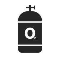 Oxygen cylinder silhouette icon. Industrial gas. Vector. vector