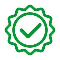 Checkmark certification badge icon. Permit or pass. Vector. vector