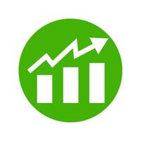 Round green bar graph icon. Vector. vector