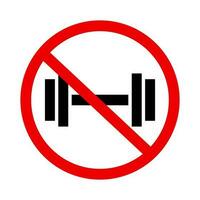Dumbbell use prohibited. Dumbbell Caution. Vector. vector