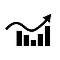 Bar graph statistics silhouette icon. Vector. vector