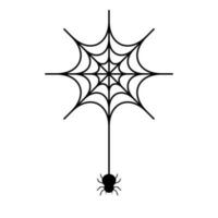 Spider hanging from a spider's web. Halloween design material. Vector. vector