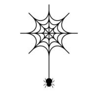 Spider hanging from a spider's web. Halloween design material. Vector. vector