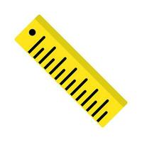 Flat design yellow ruler icon. Vector. vector