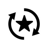 Rotating arrows and star silhouette icon. Vector. vector