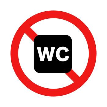 WC use is prohibited. Toilet use prohibited. Vector. vector