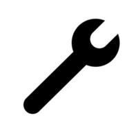 Spanner silhouette icon. Setting and tool icon. Vector. vector
