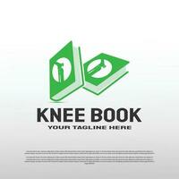 knee bone logo. with education book concept. healthcare and medical symbol. illustration element vector