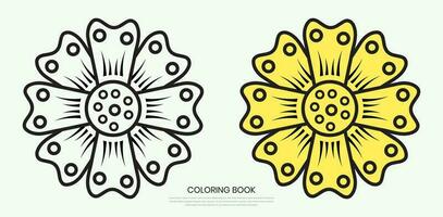 flor íconos en un de moda plano estilo aislado con un blanco antecedentes. lata ser usado para colorante libro elementos. vector ilustración.