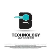 Technology logo design with initial B concept. Circuit technology icon.illustration element vector