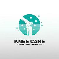 knee bone logo with care concept. healthcare and medical icon. illustration element vector