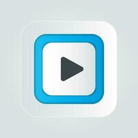 Play button icon with a white background vector