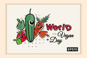 World vegan day in text form, can be used for backgrounds, banners, web templates, leaflets, on November holidays. vector