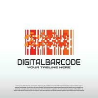 Digital code logo concept, technology system icon-vector vector