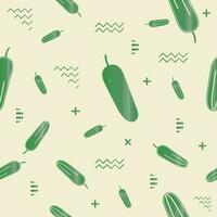 flat vector cucumber seamless pattern