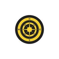 Compass logo design. pointer north, south, east, west, compass symbol. direction sign. vector element illustration.