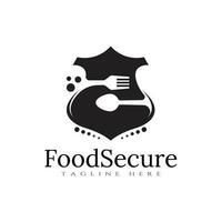 Food logo, food shield icon concept-vector vector