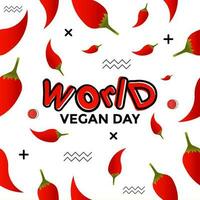 mundo vegano día en texto forma, lata ser usado para antecedentes, pancartas, web plantillas, folletos, en noviembre vacaciones. vector
