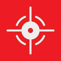 Target icon in vector shape with a red background