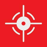 Target icon in vector shape with a red background