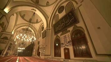 Bursa, Turkey, 2023 - Ornaments in the traditional interior decoration of Bursa Ulu Mosque. video
