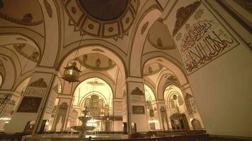 Bursa, Turkey, 2023 - Ornaments in the traditional interior decoration of Bursa Ulu Mosque. video