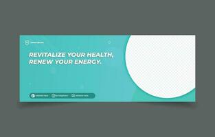 healthcare medical banner cover social media design vector