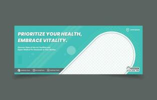 healthcare medical banner cover social media design vector