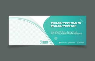 healthcare medical banner cover social media design vector