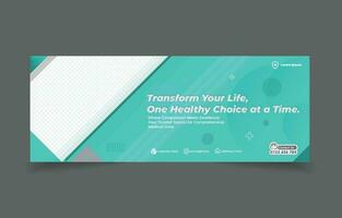 healthcare medical banner cover social media design vector