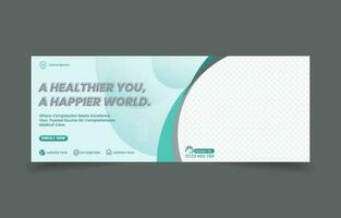 healthcare medical banner cover social media design vector