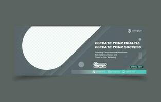 healthcare medical banner cover social media design vector