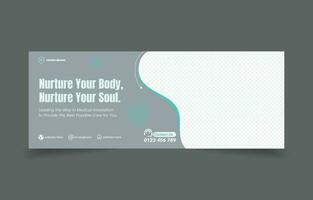 healthcare medical banner cover social media design vector