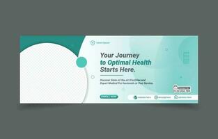 healthcare medical banner cover social media design vector