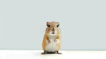 Photo of a Gerbil on white background. Generative AI