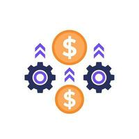 payments processing, financial operations icon, flat vector